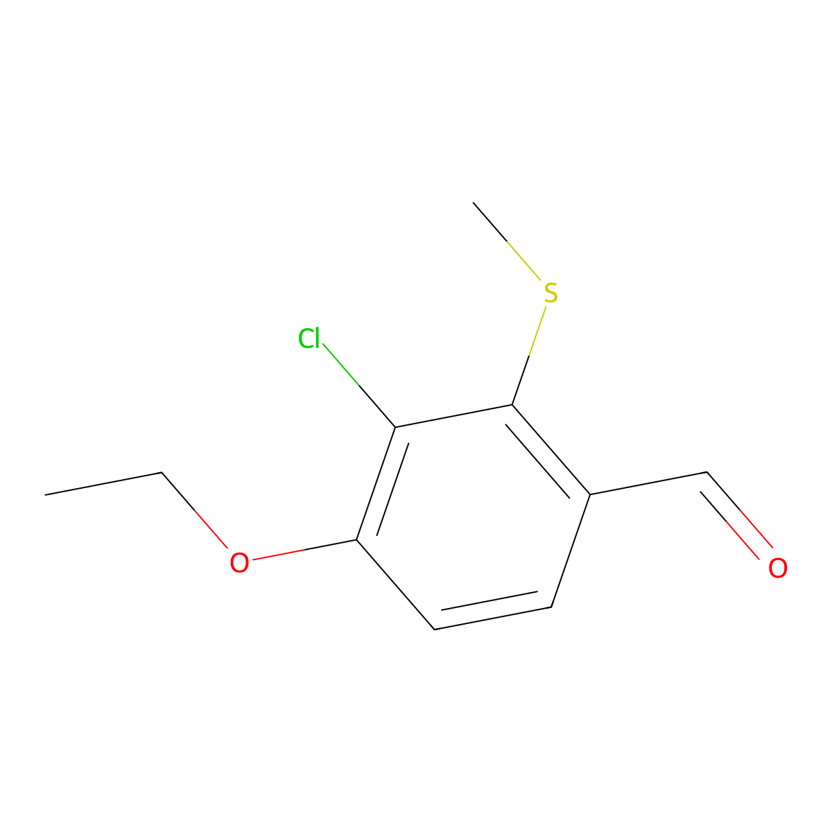 3-Chloro-4-ethoxy-2-(methylthio)benzaldehyde molecular structure, CAS 2764728-89-2