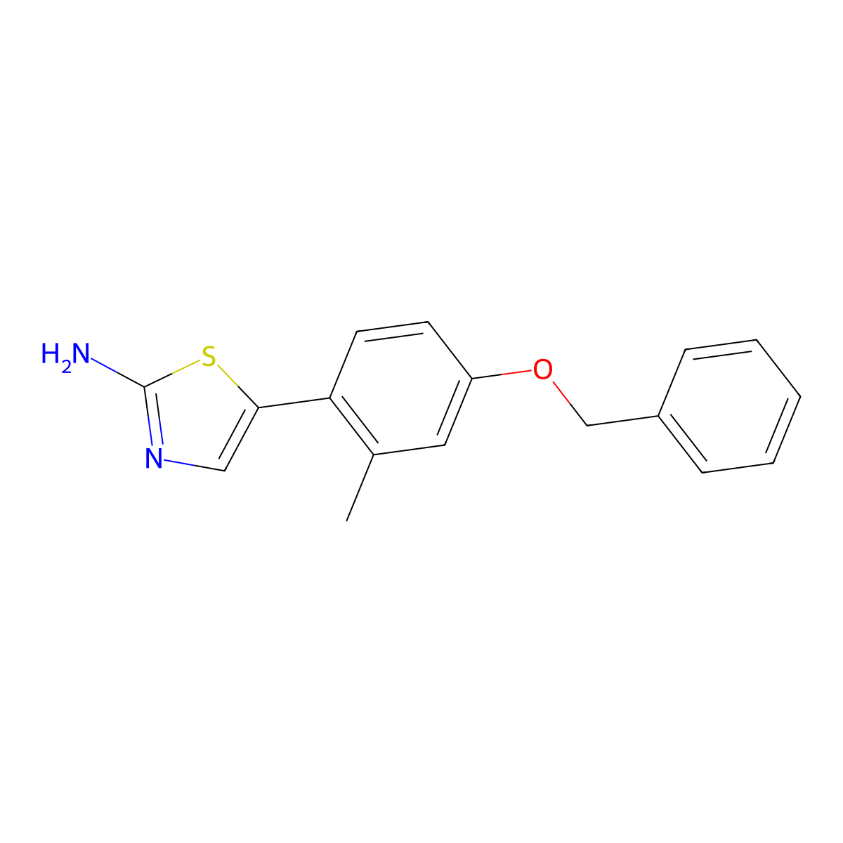 5-(4-(Benzyloxy)-2-methylphenyl)thiazol-2-amine molecular structure, CAS 2764728-91-6