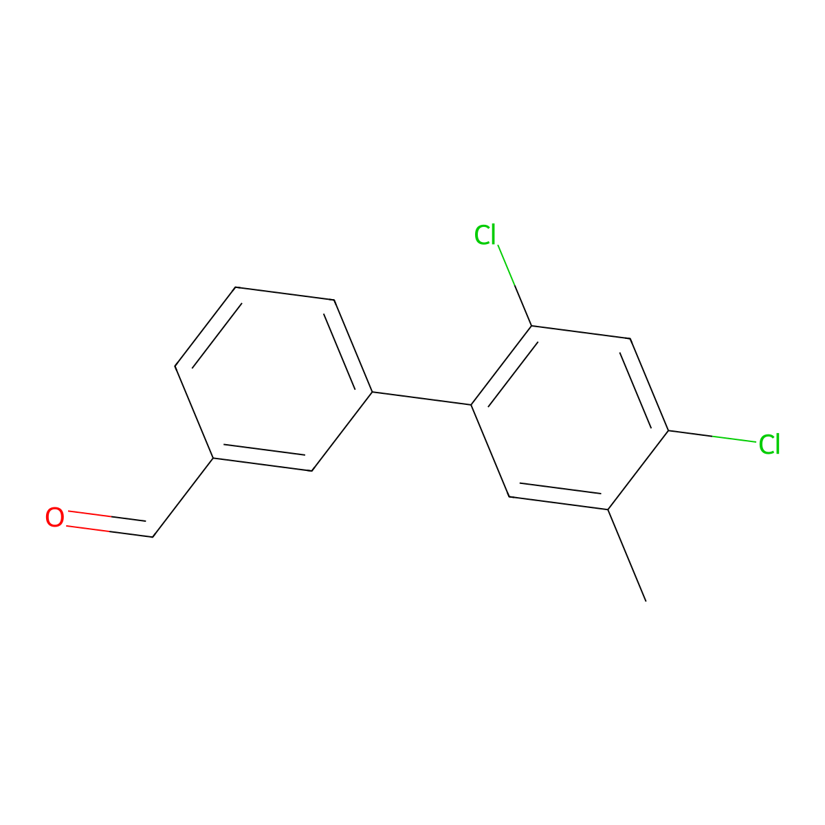2',4'-Dichloro-5'-methyl-[1,1'-biphenyl]-3-carbaldehyde molecular structure, CAS 2764728-92-7
