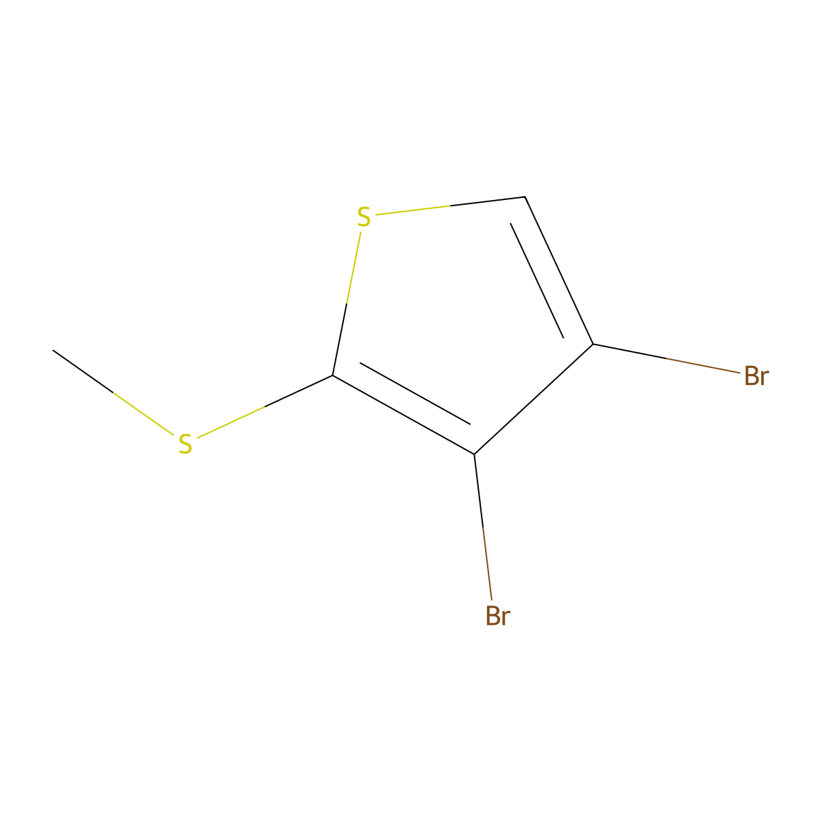 3,4-Dibromo-2-(methylthio)thiophene molecular structure, CAS 2764728-93-8