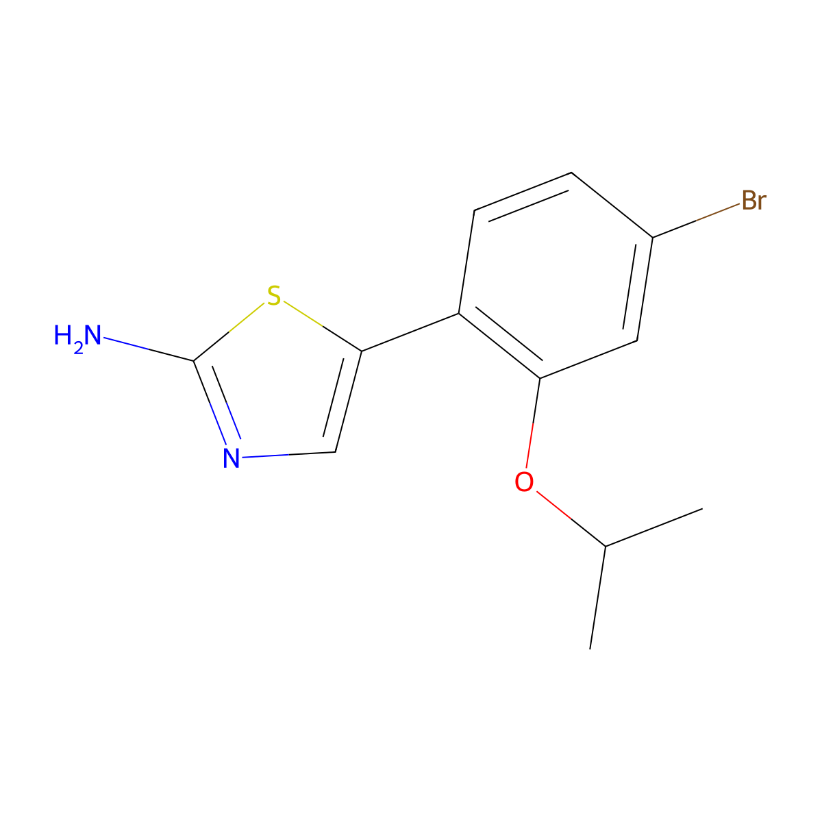 5-(4-Bromo-2-isopropoxyphenyl)thiazol-2-amine molecular structure, CAS 2764728-97-2
