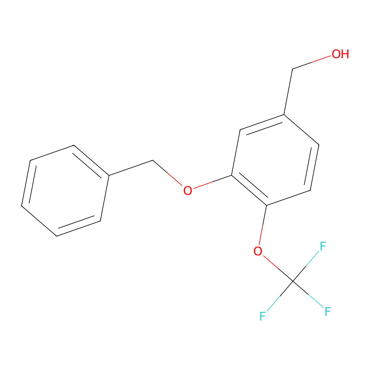(3-(Benzyloxy)-4-(trifluoromethoxy)phenyl)methanol molecular structure, CAS 2764729-02-2
