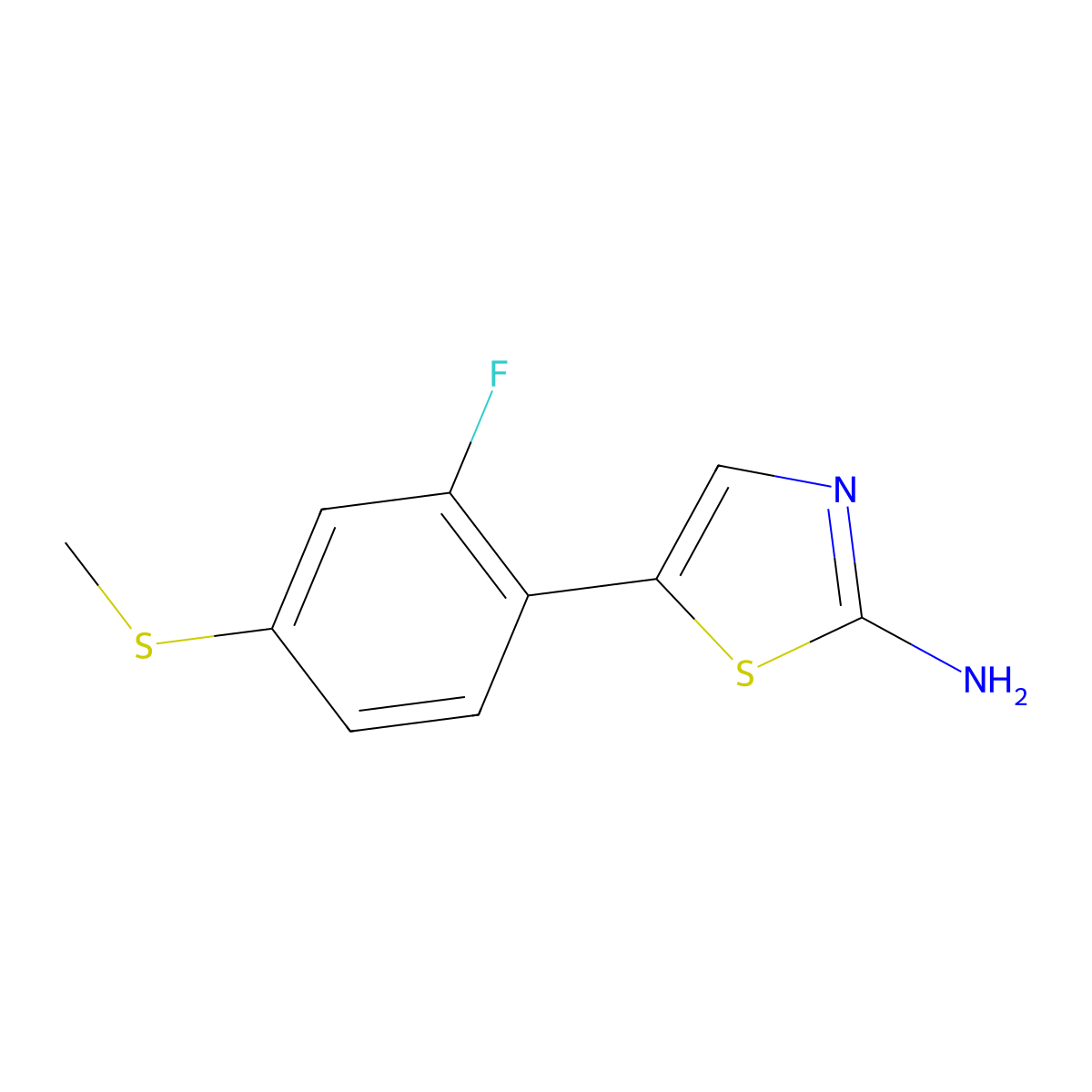 5-(2-Fluoro-4-(methylthio)phenyl)thiazol-2-amine molecular structure, CAS 2764729-03-3