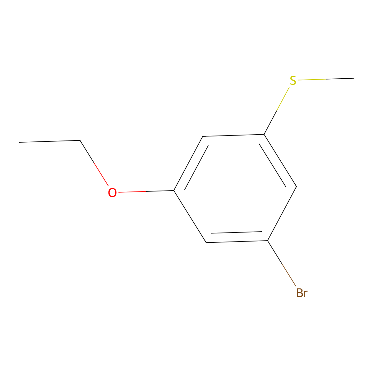 (3-Bromo-5-ethoxyphenyl)(methyl)sulfane molecular structure, CAS 2764729-04-4
