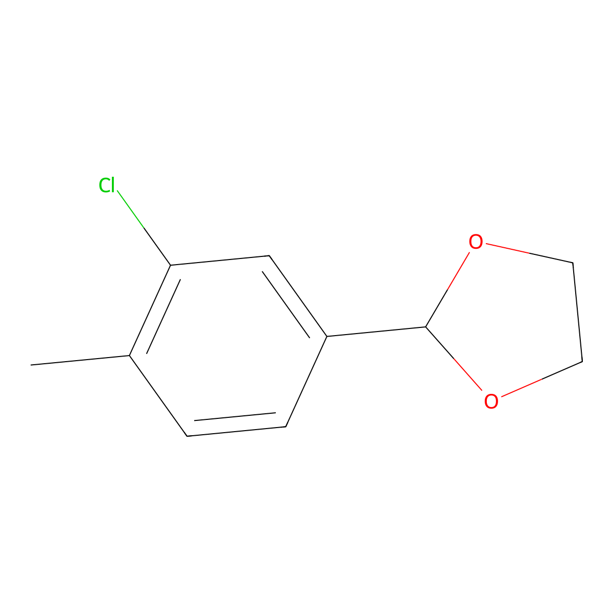 2-(3-Chloro-4-methylphenyl)-1,3-dioxolane molecular structure, CAS 2764729-05-5