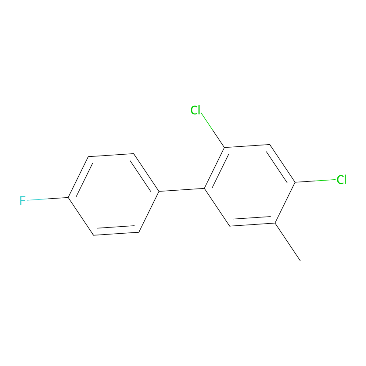 2,4-Dichloro-4'-fluoro-5-methyl-1,1'-biphenyl molecular structure, CAS 2764729-06-6