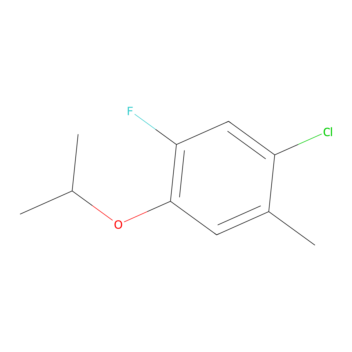 1-Chloro-5-fluoro-4-isopropoxy-2-methylbenzene molecular structure, CAS 2764729-08-8