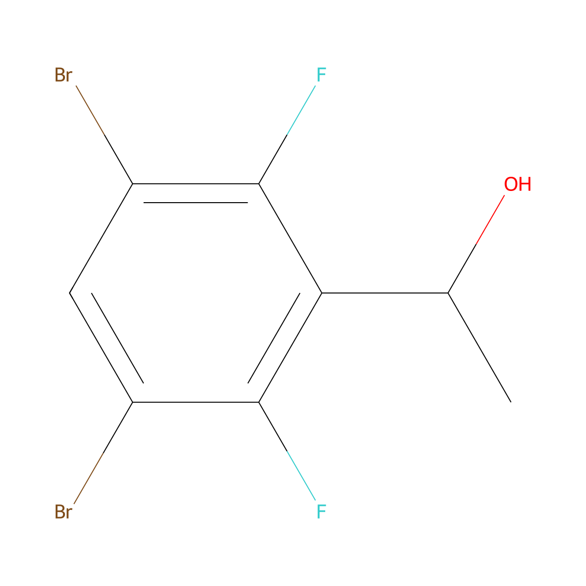 1-(3,5-Dibromo-2,6-difluorophenyl)ethanol molecular structure, CAS 2764729-10-2