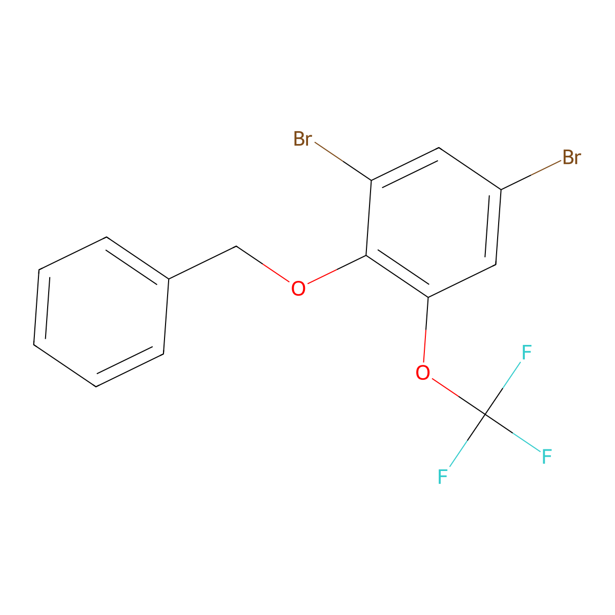 2-(Benzyloxy)-1,5-dibromo-3-(trifluoromethoxy)benzene molecular structure, CAS 2764729-11-3