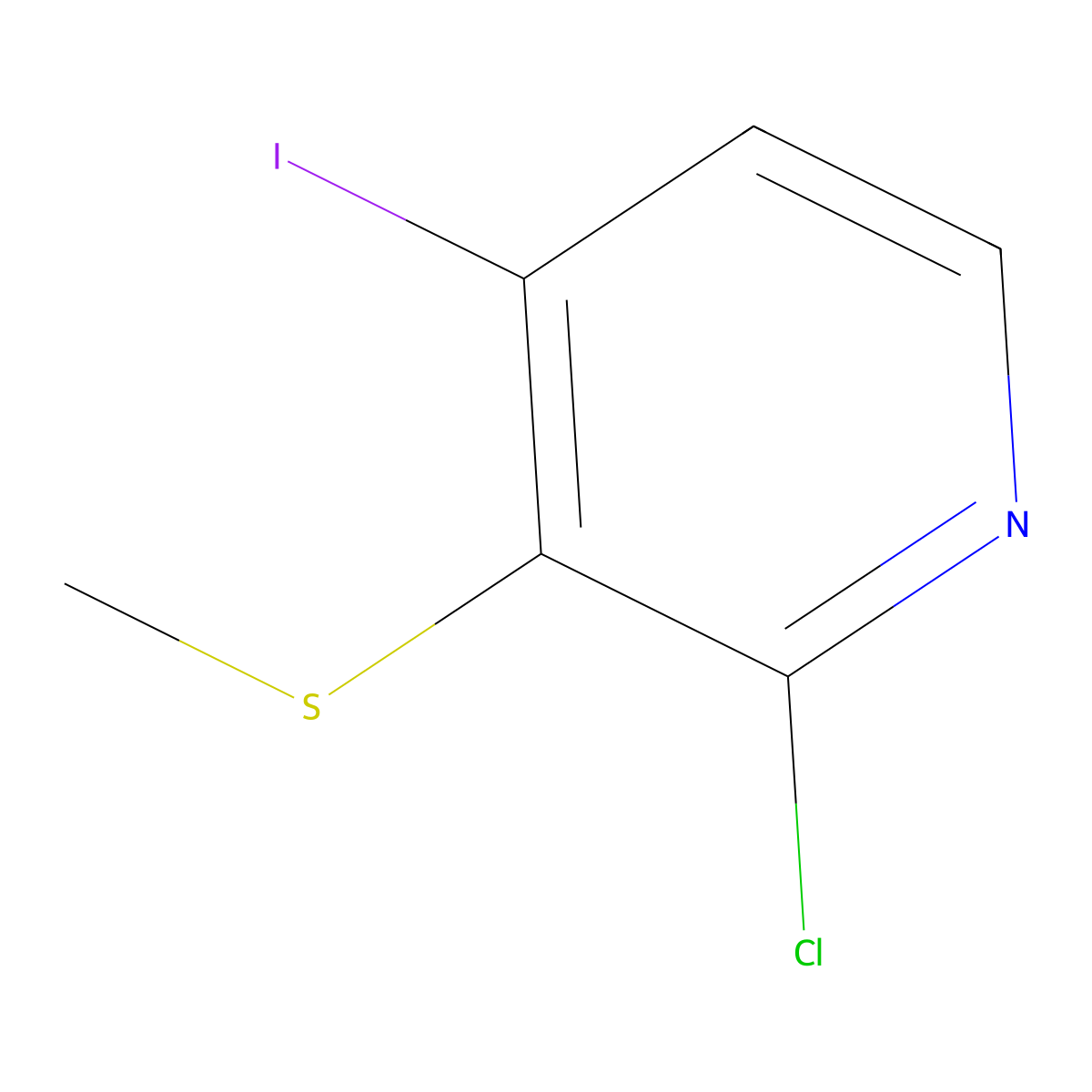 2-Chloro-4-iodo-3-(methylthio)pyridine molecular structure, CAS 2764729-17-9