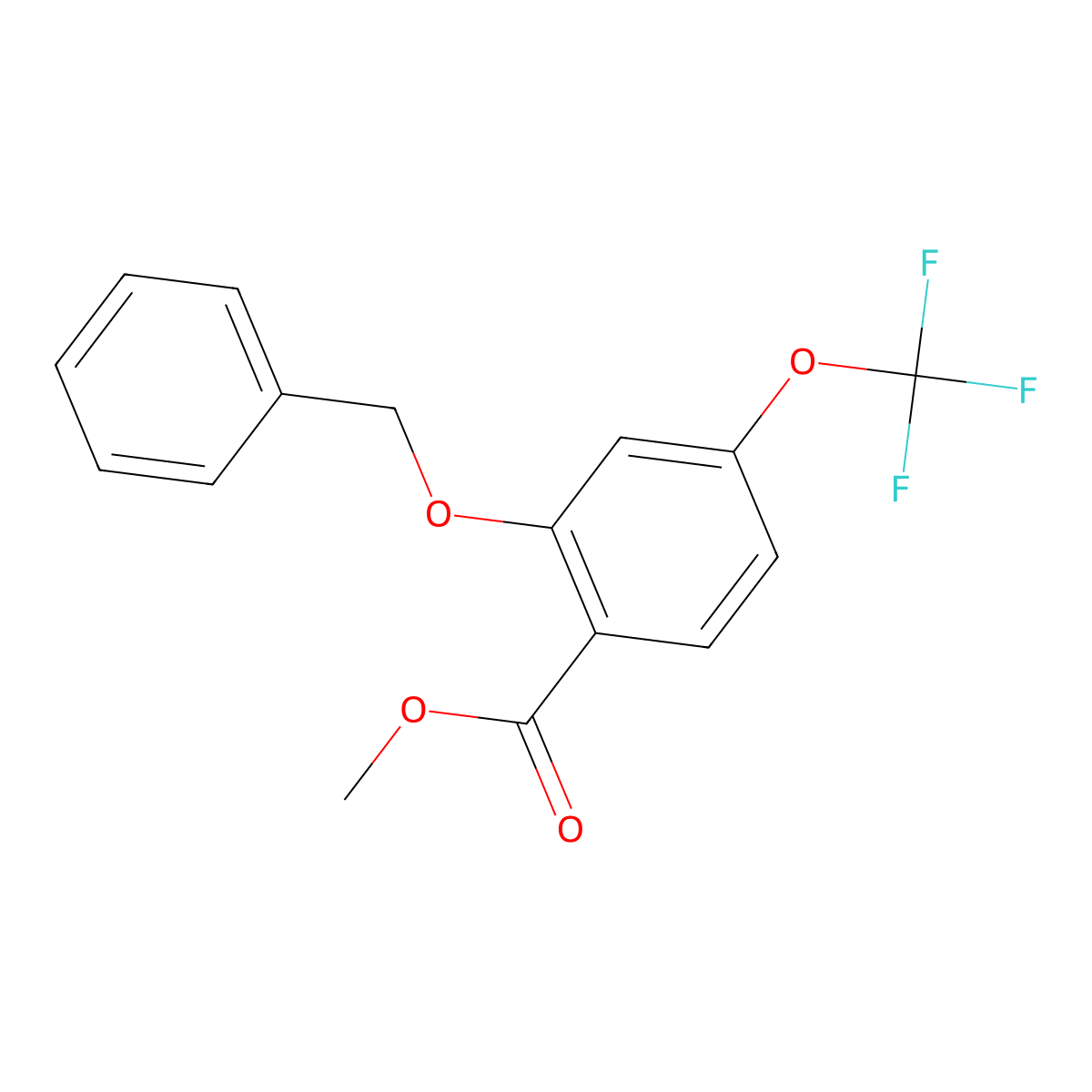 Methyl 2-(benzyloxy)-4-(trifluoromethoxy)benzoate molecular structure, CAS 2764729-19-1