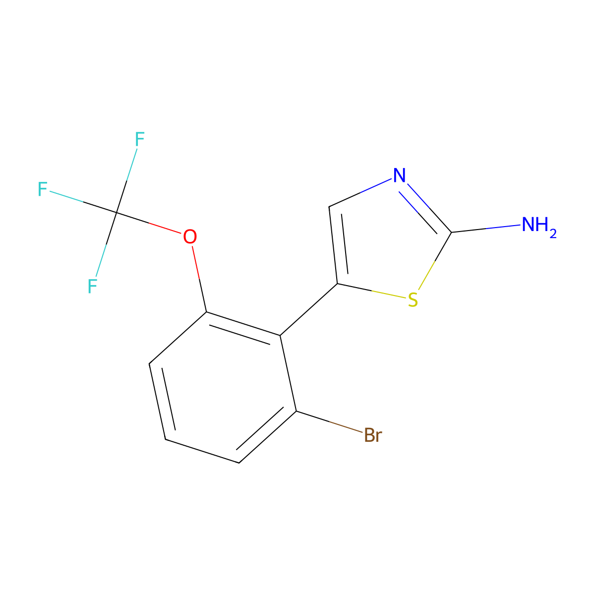 5-(2-Bromo-6-(trifluoromethoxy)phenyl)thiazol-2-amine molecular structure, CAS 2764729-25-9