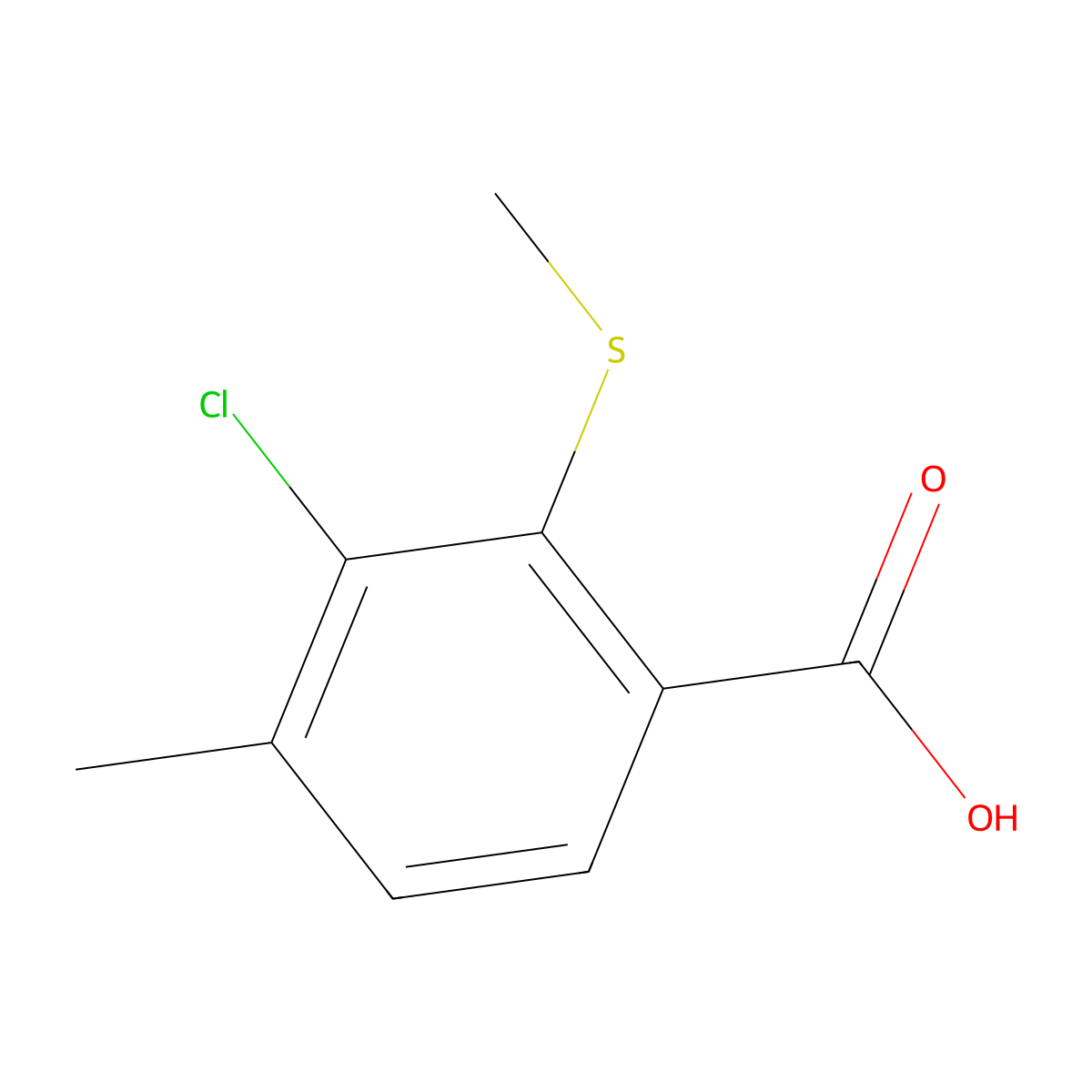 3-Chloro-4-methyl-2-(methylthio)benzoic acid molecular structure, CAS 2764729-27-1