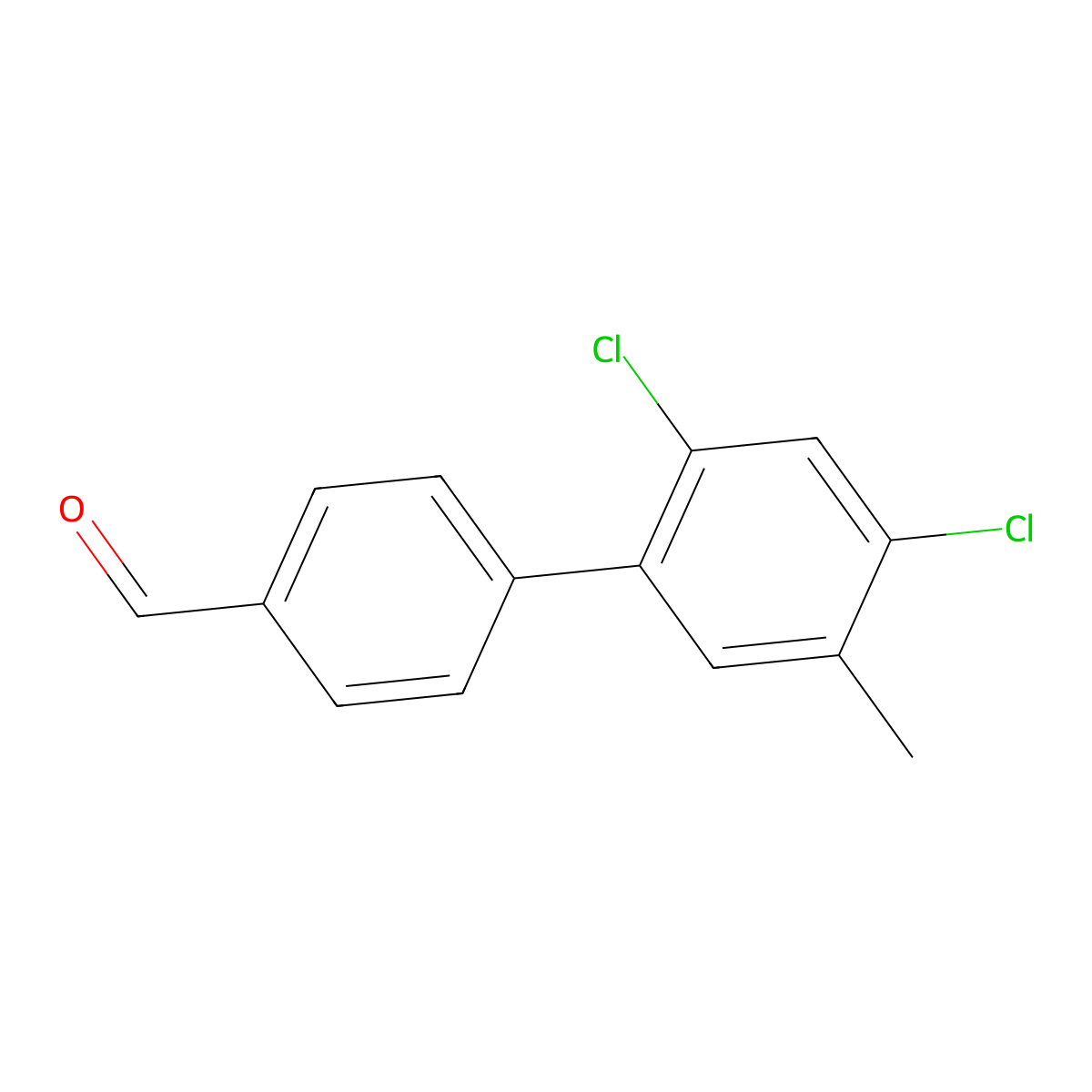 2',4'-Dichloro-5'-methyl-[1,1'-biphenyl]-4-carbaldehyde molecular structure, CAS 2764729-28-2