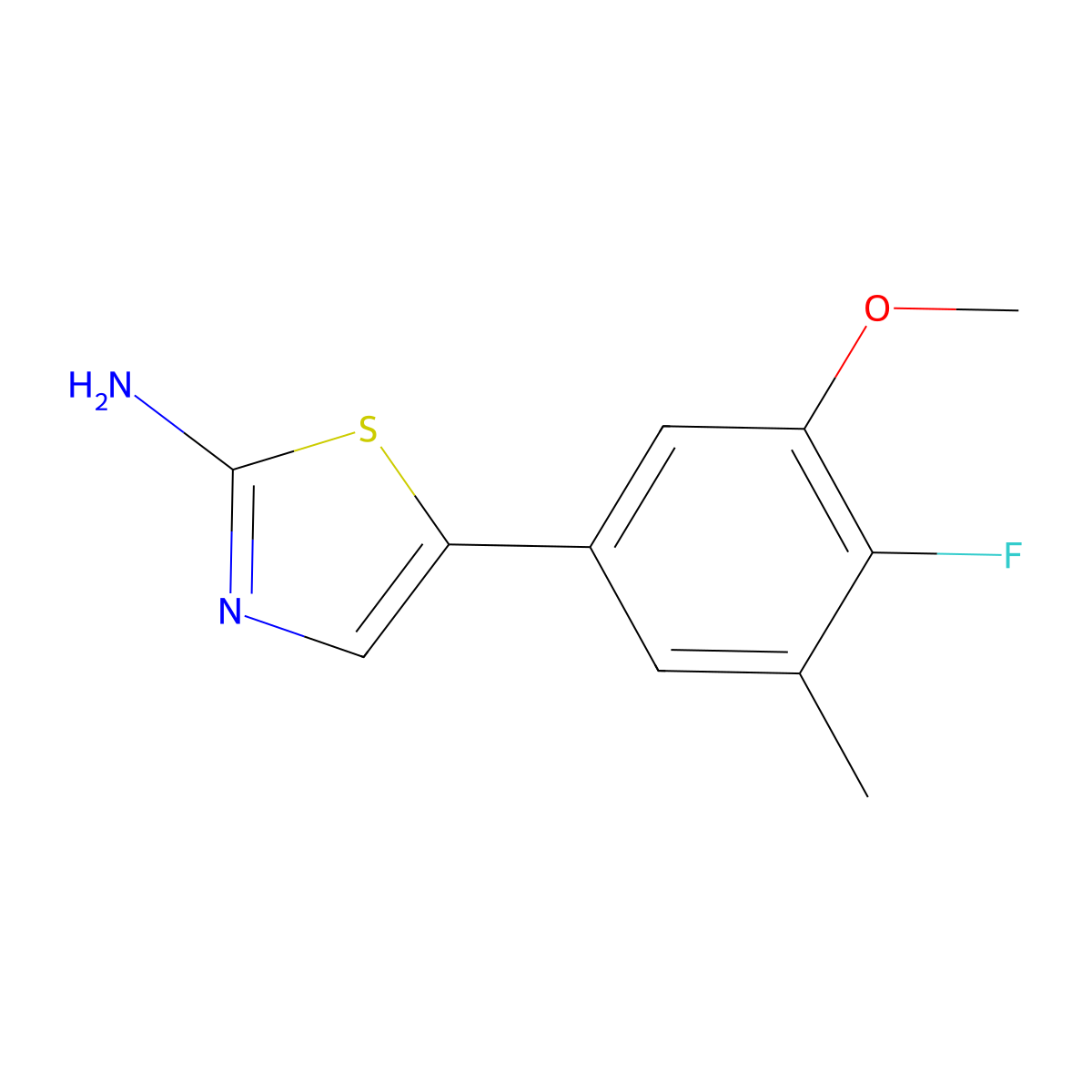 5-(4-Fluoro-3-methoxy-5-methylphenyl)thiazol-2-amine molecular structure, CAS 2764729-30-6