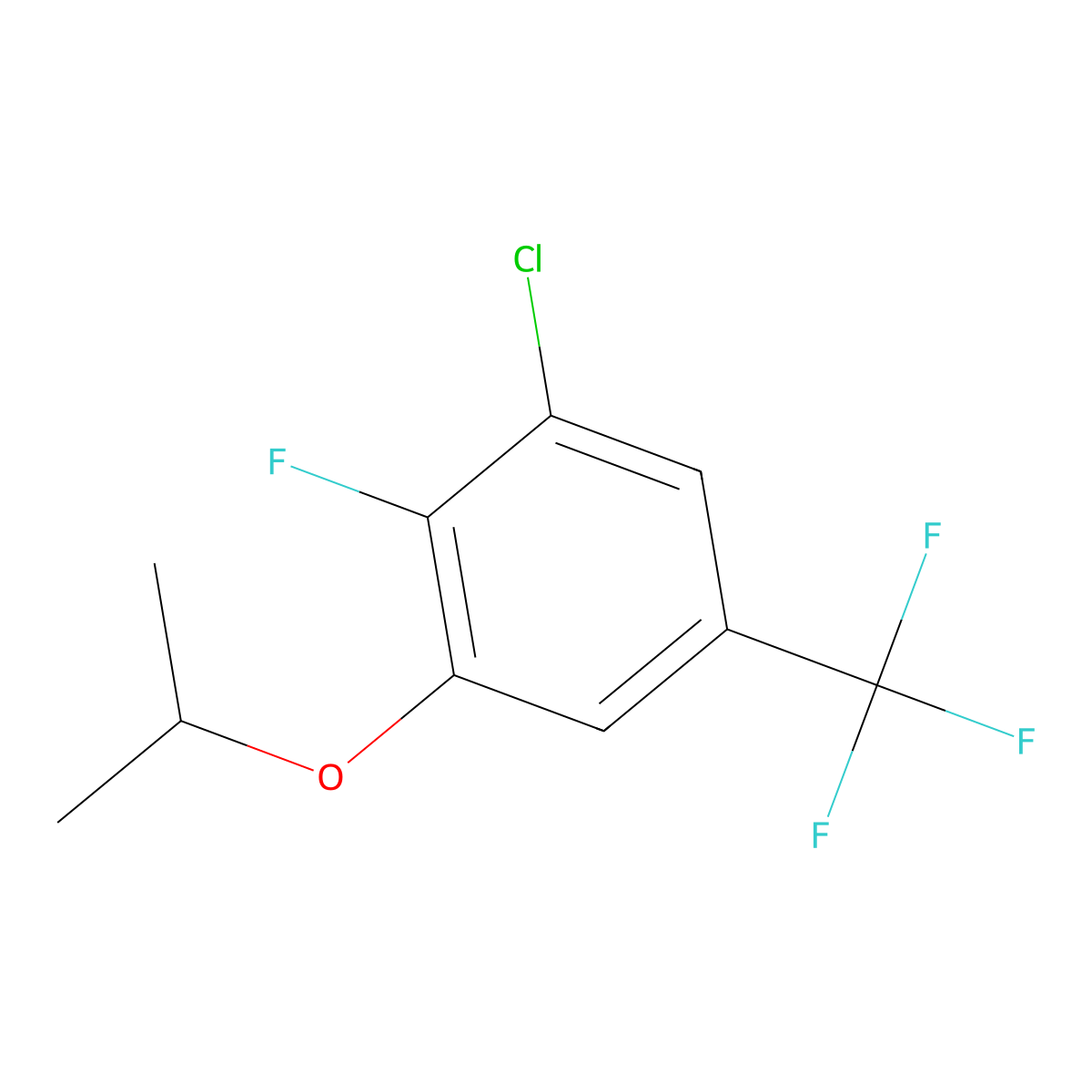 1-Chloro-2-fluoro-3-isopropoxy-5-(trifluoromethyl)benzene molecular structure, CAS 2764729-40-8