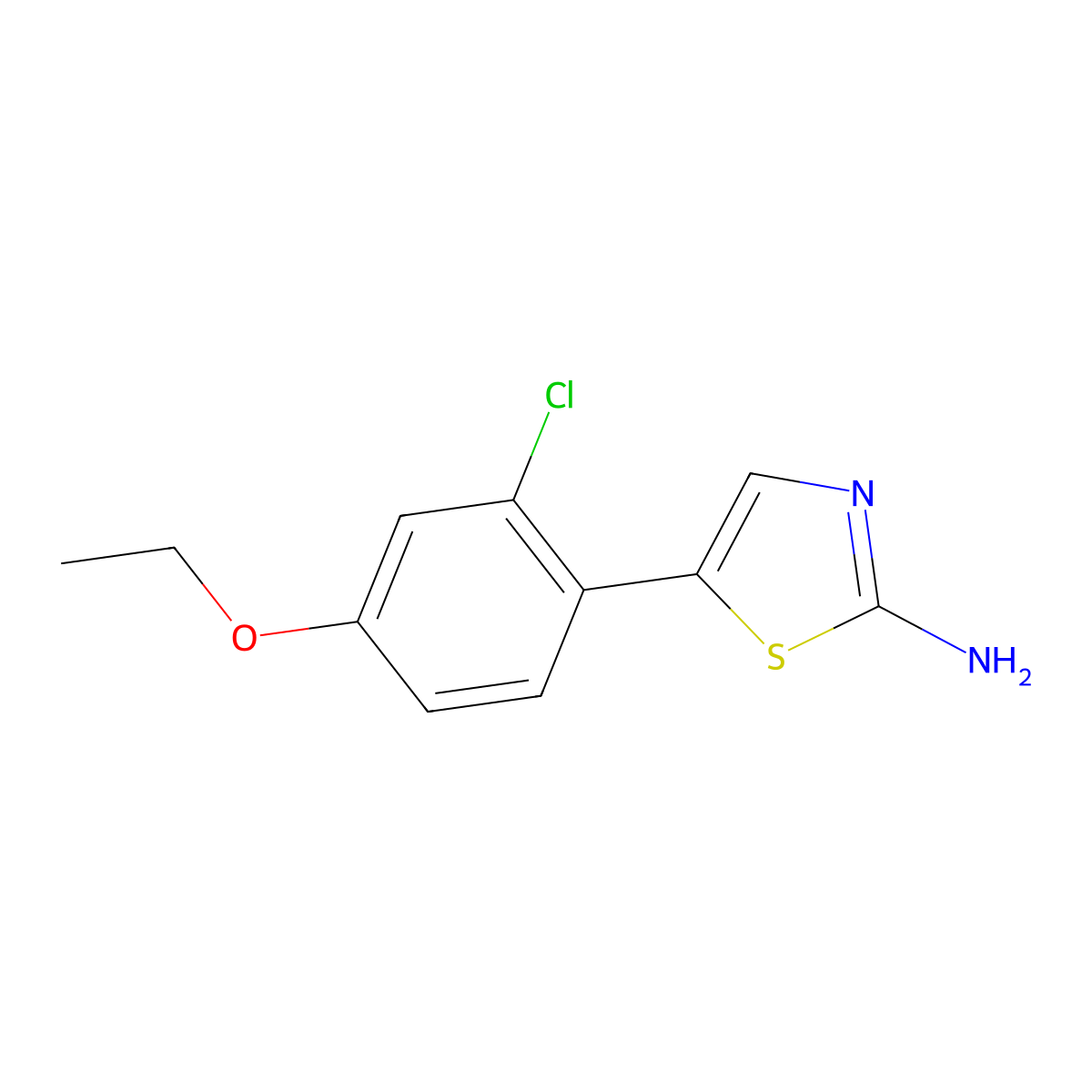 5-(2-Chloro-4-ethoxyphenyl)thiazol-2-amine molecular structure, CAS 2764729-42-0