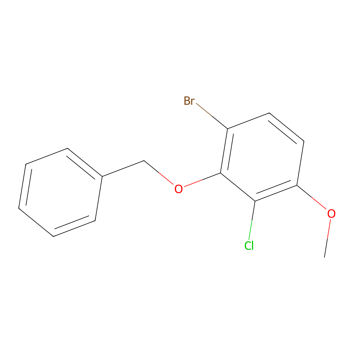 2-(Benzyloxy)-1-bromo-3-chloro-4-methoxybenzene molecular structure, CAS 2764729-43-1