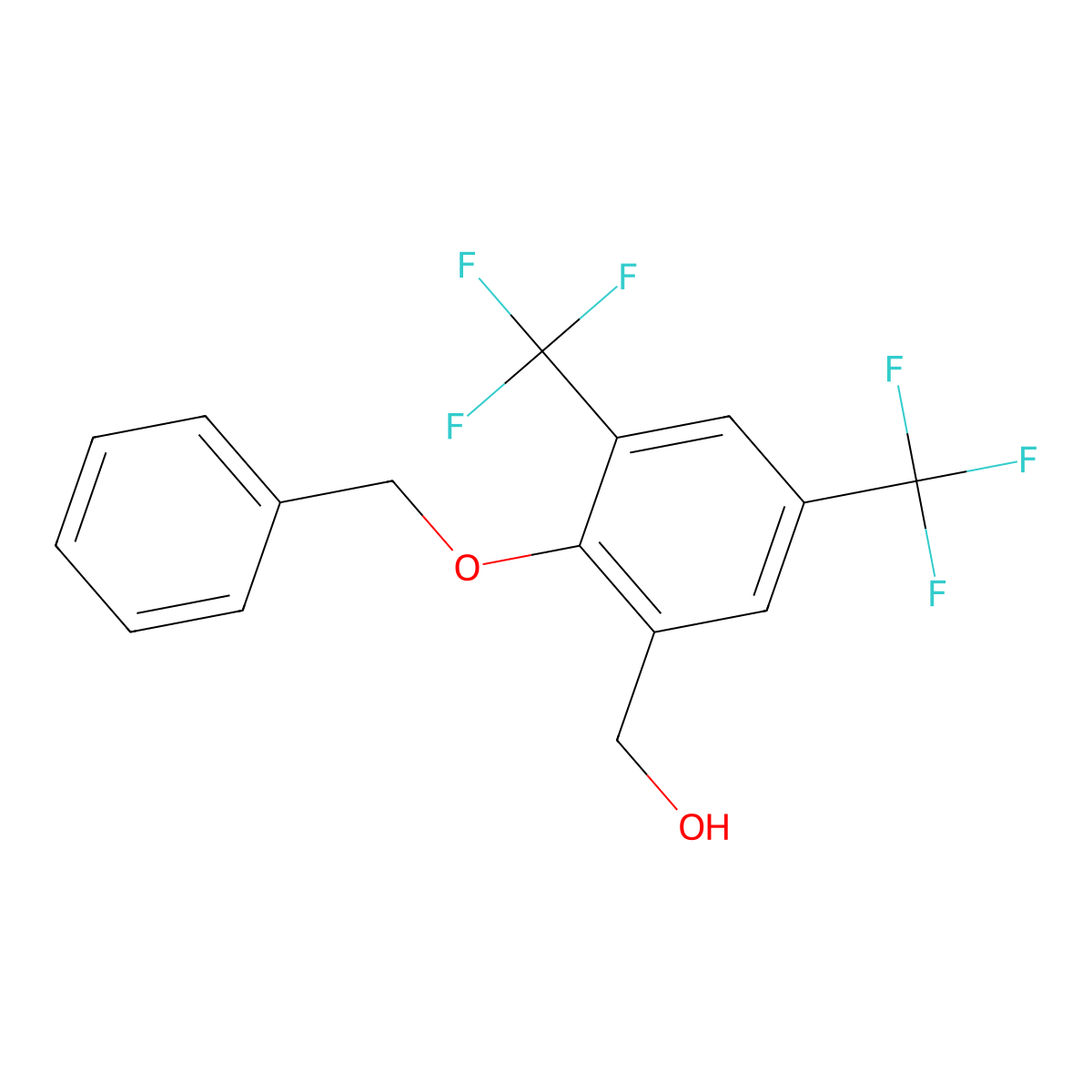 (2-(Benzyloxy)-3,5-bis(trifluoromethyl)phenyl)methanol molecular structure, CAS 2764729-49-7