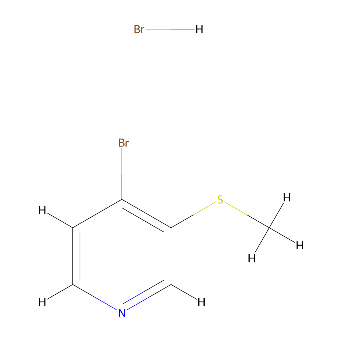 4-Bromo-3-(methylthio)pyridine hydrobromide molecular structure, CAS 2764729-52-2