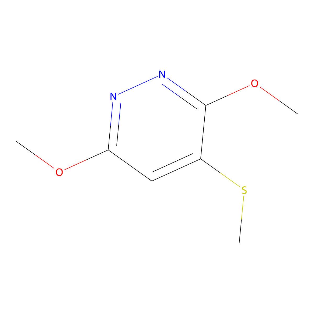 3,6-Dimethoxy-4-(methylthio)pyridazine molecular structure, CAS 2764729-56-6