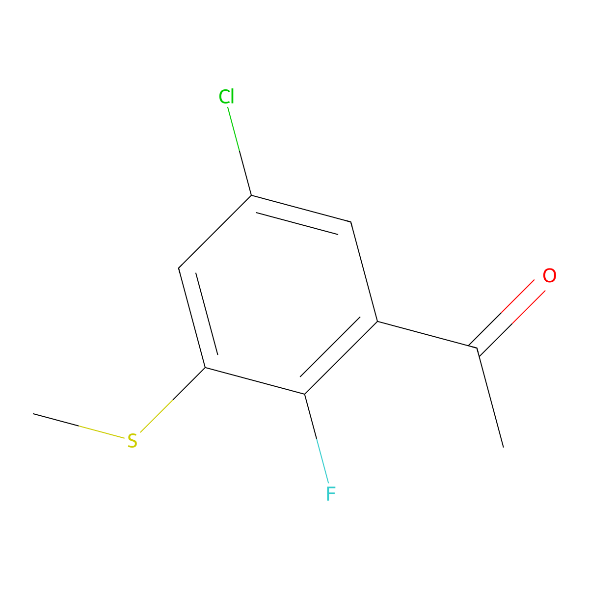 1-(5-Chloro-2-fluoro-3-(methylthio)phenyl)ethanone molecular structure, CAS 2764729-57-7