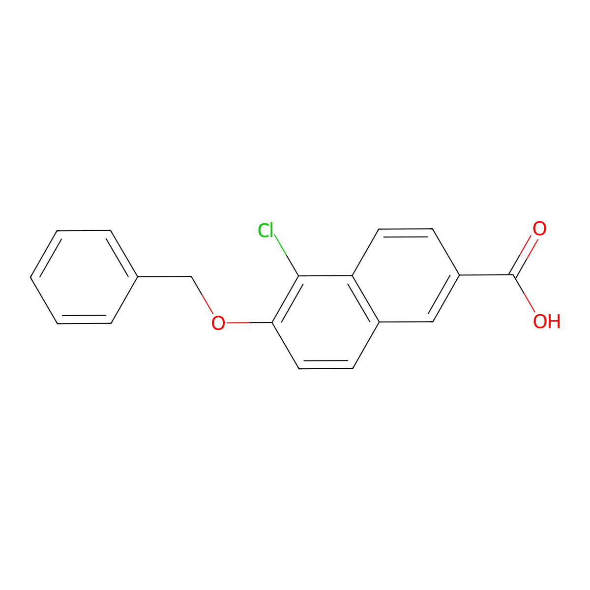 6-(Benzyloxy)-5-chloro-2-naphthoic acid molecular structure, CAS 2764729-71-5
