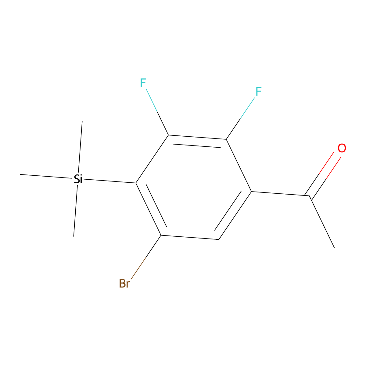 1-(5-Bromo-2,3-difluoro-4-(trimethylsilyl)phenyl)ethanone molecular structure, CAS 2764729-72-6
