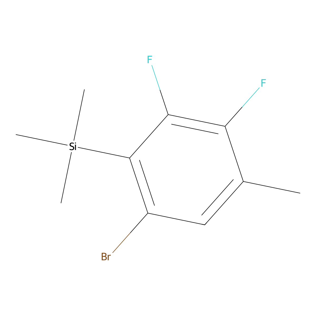 (6-Bromo-2,3-difluoro-4-methylphenyl)trimethylsilane molecular structure, CAS 2764729-75-9