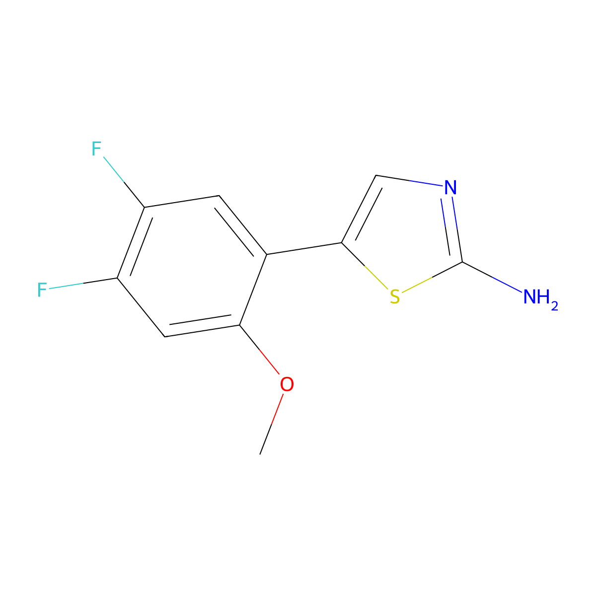 5-(4,5-Difluoro-2-methoxyphenyl)thiazol-2-amine molecular structure, CAS 2764729-81-7
