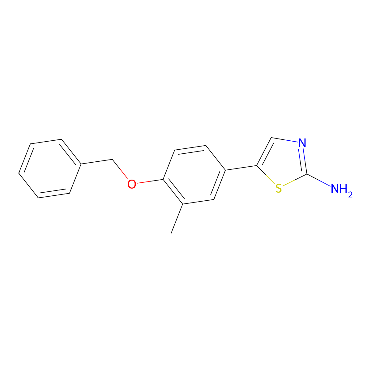 5-(4-(Benzyloxy)-3-methylphenyl)thiazol-2-amine molecular structure, CAS 2764729-84-0