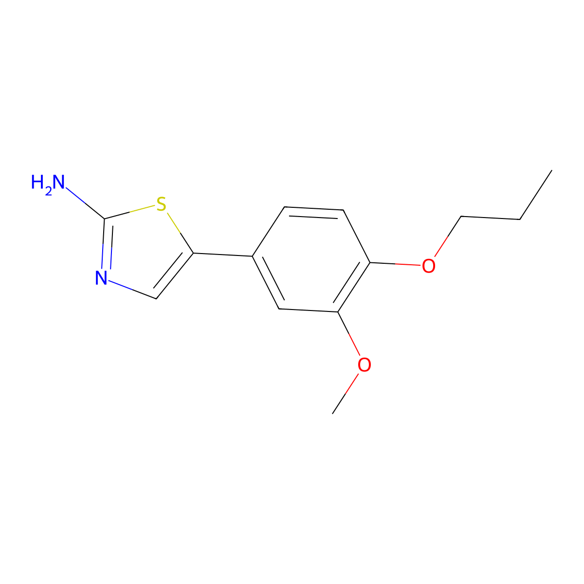 5-(3-Methoxy-4-propoxyphenyl)thiazol-2-amine molecular structure, CAS 2764729-85-1