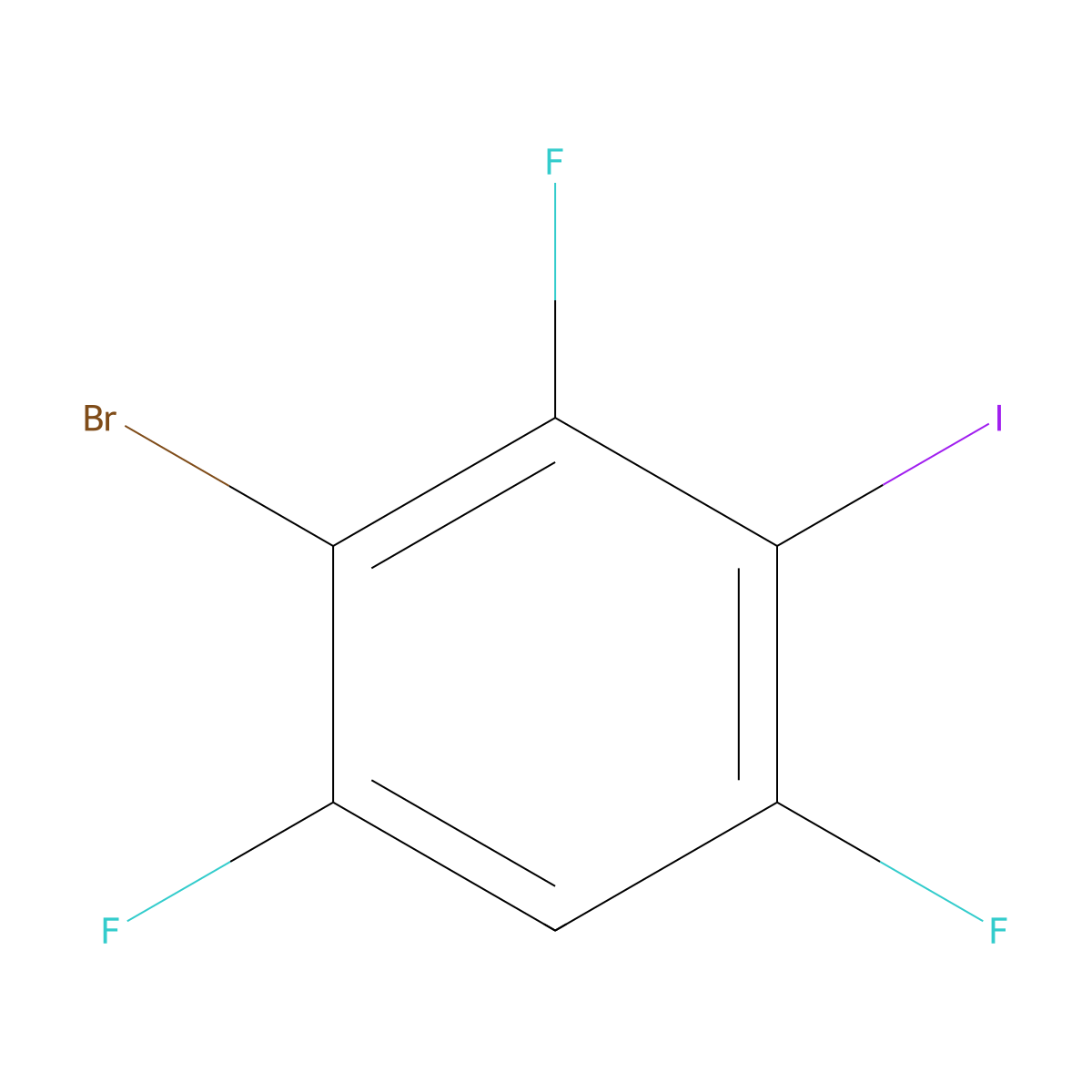 2-Bromo-1,3,5-trifluoro-4-iodobenzene molecular structure, CAS 2764729-86-2