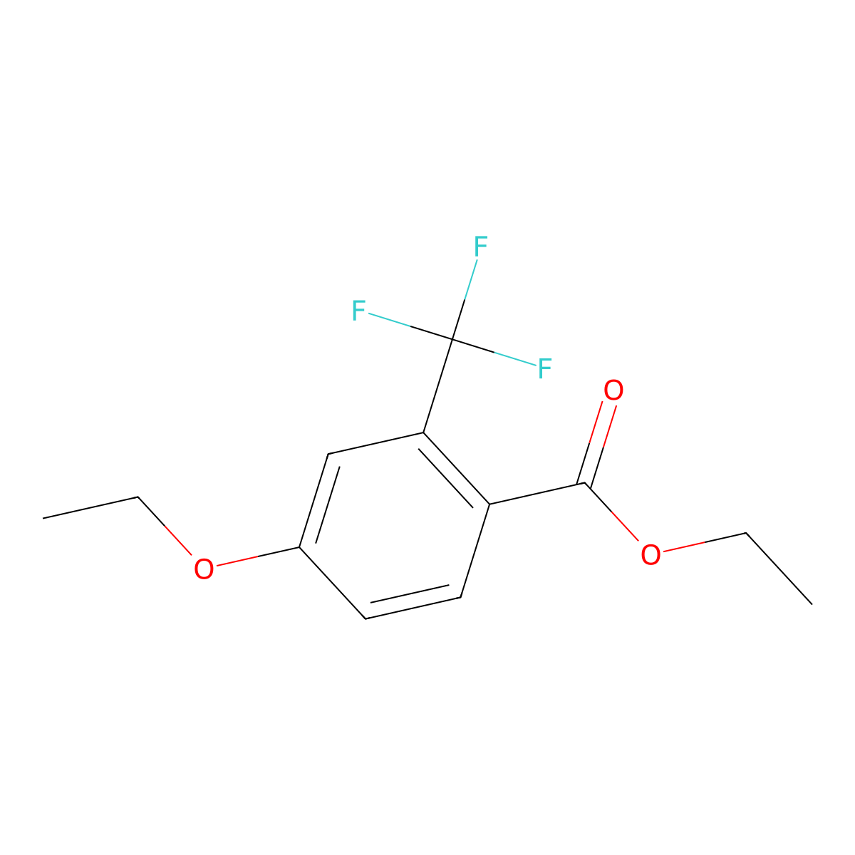 Ethyl 4-ethoxy-2-(trifluoromethyl)benzoate molecular structure, CAS 2764729-87-3