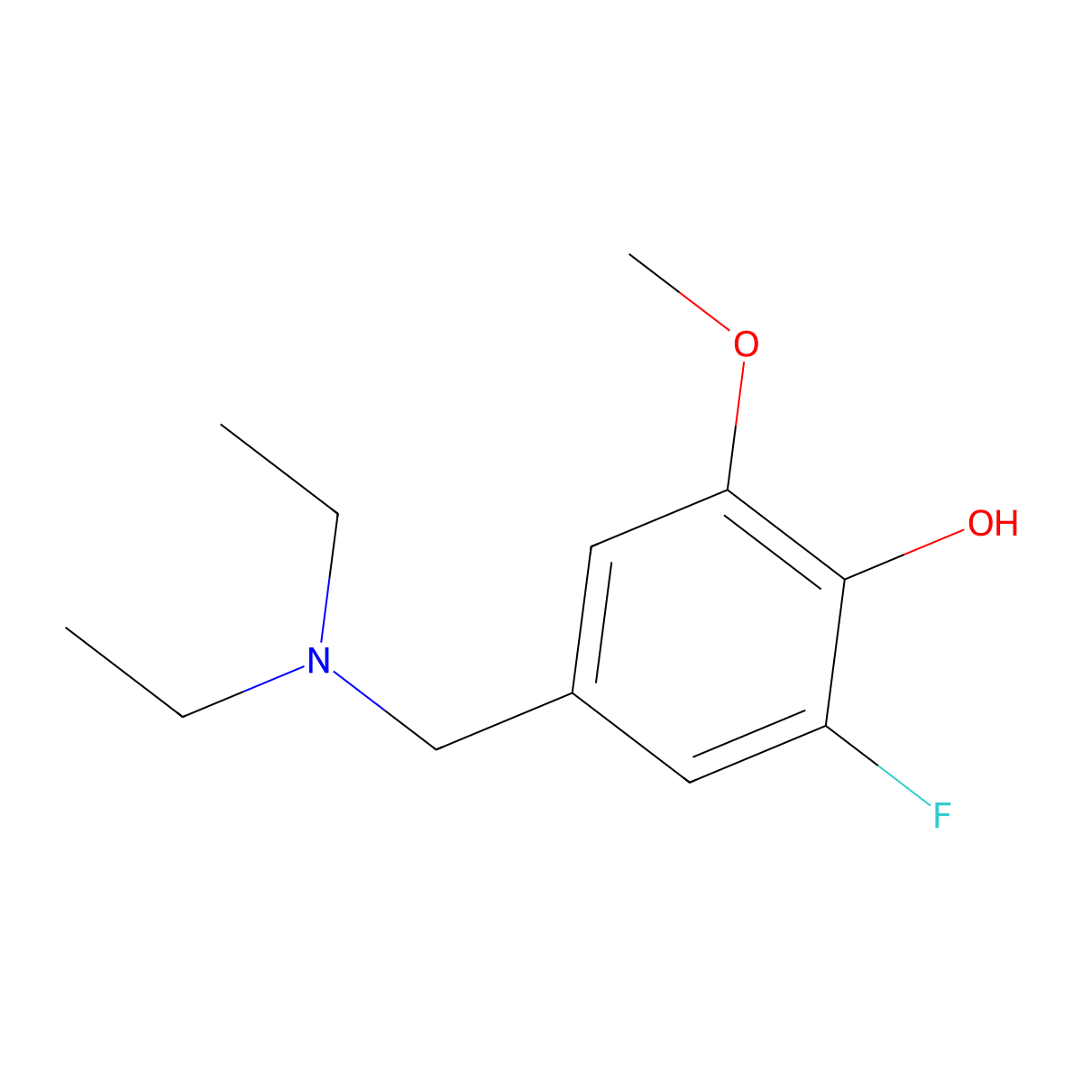 4-((Diethylamino)methyl)-2-fluoro-6-methoxyphenol molecular structure, CAS 2764729-88-4
