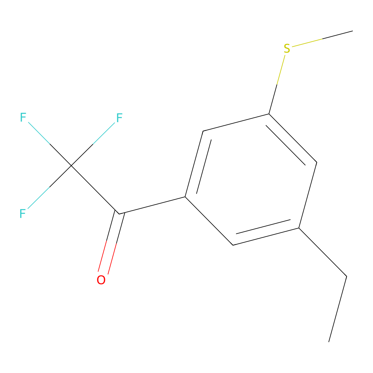 1-(3-Ethyl-5-(methylthio)phenyl)-2,2,2-trifluoroethanone molecular structure, CAS 2764730-46-1