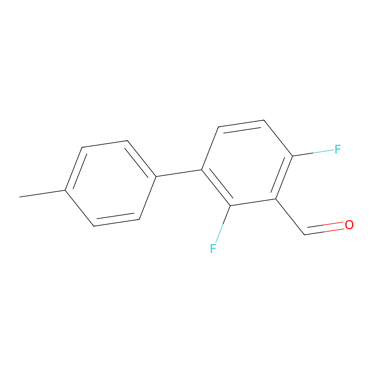 2,4-Difluoro-4'-methyl-[1,1'-biphenyl]-3-carbaldehyde molecular structure, CAS 2764730-47-2