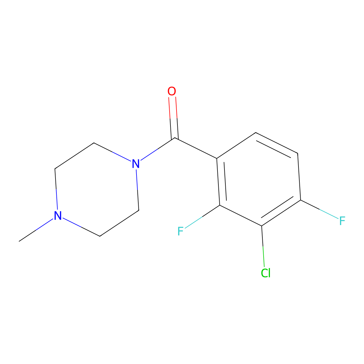 (3-Chloro-2,4-difluorophenyl)(4-methylpiperazin-1-yl)methanone molecular structure, CAS 2764730-53-0