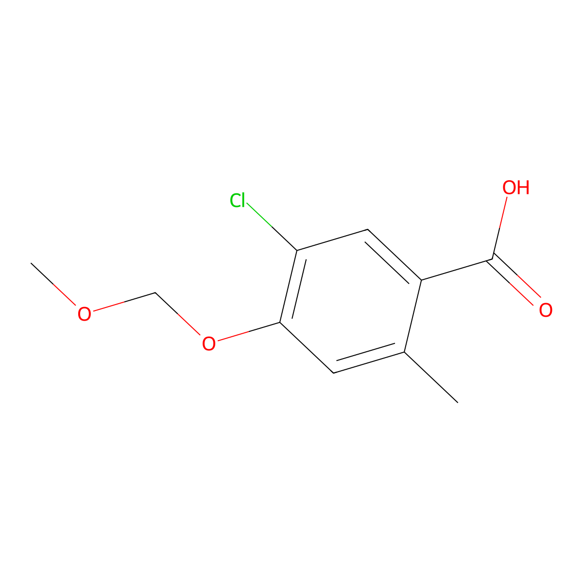 5-Chloro-4-(methoxymethoxy)-2-methylbenzoic acid molecular structure, CAS 2764730-55-2