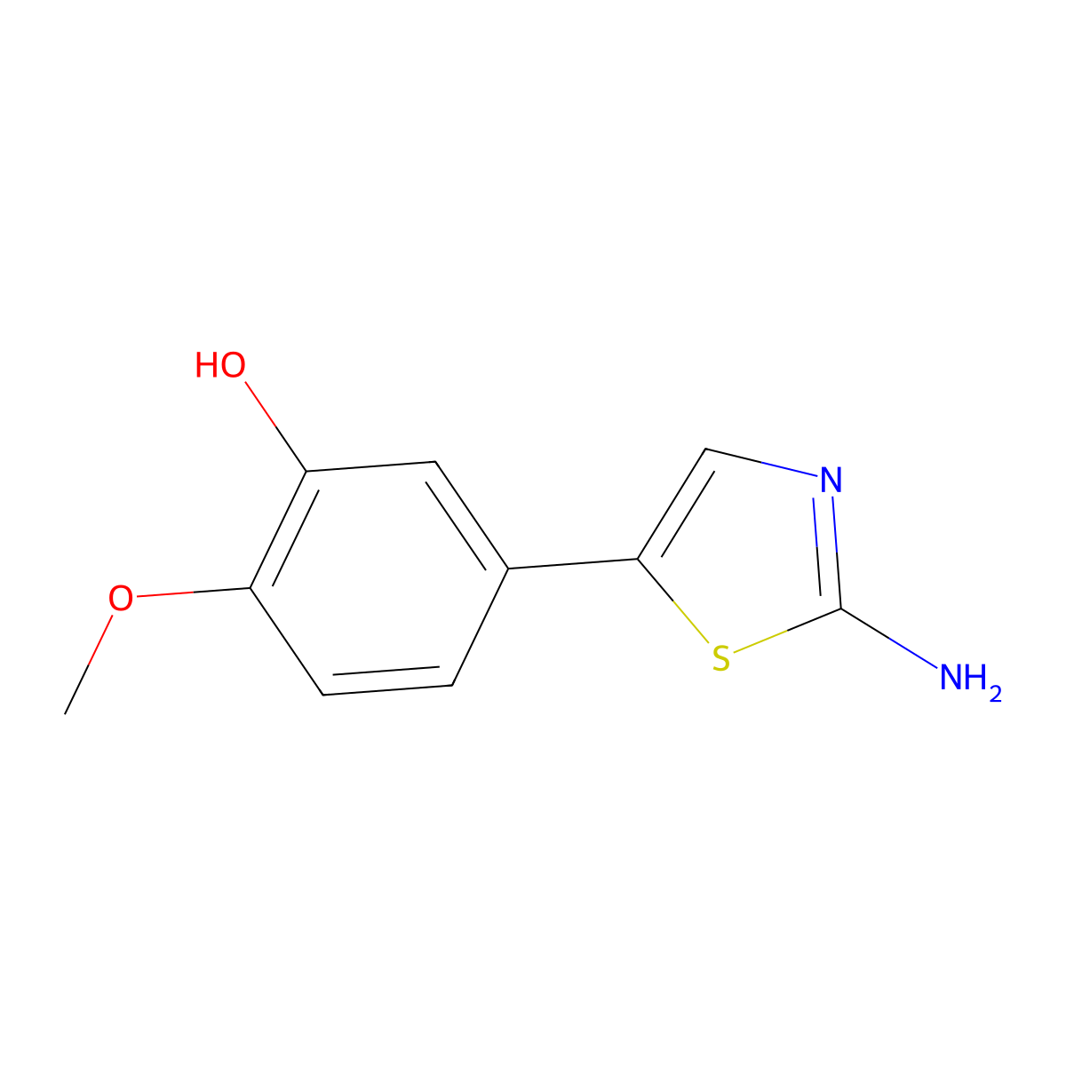 5-(2-Aminothiazol-5-yl)-2-methoxyphenol molecular structure, CAS 2764730-57-4