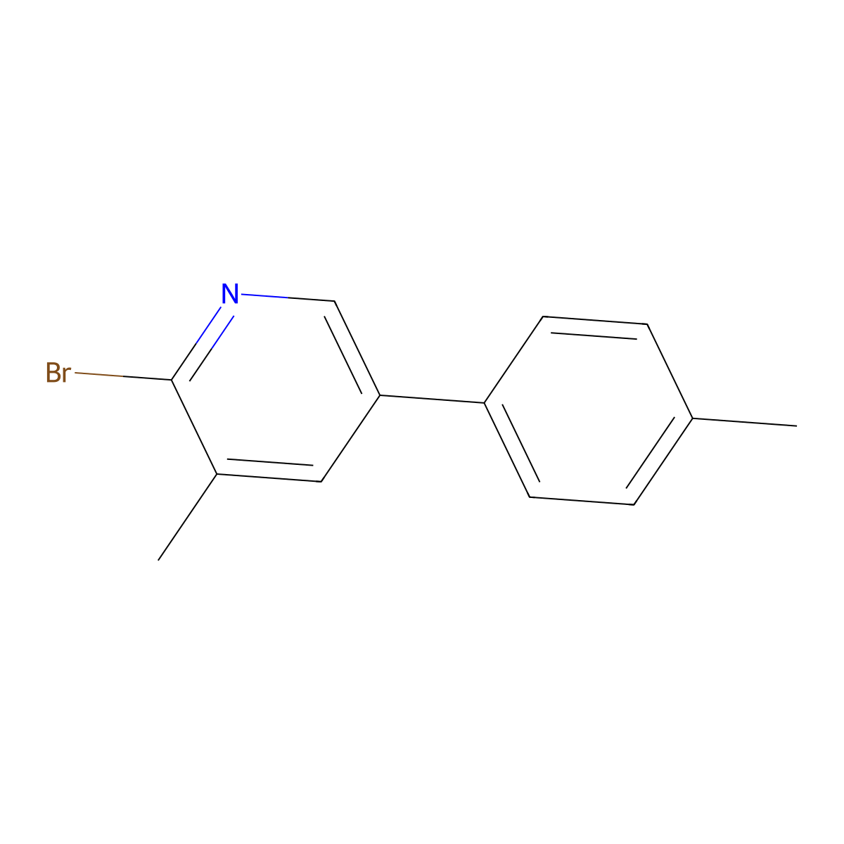2-Bromo-3-methyl-5-(p-tolyl)pyridine molecular structure, CAS 2764730-58-5