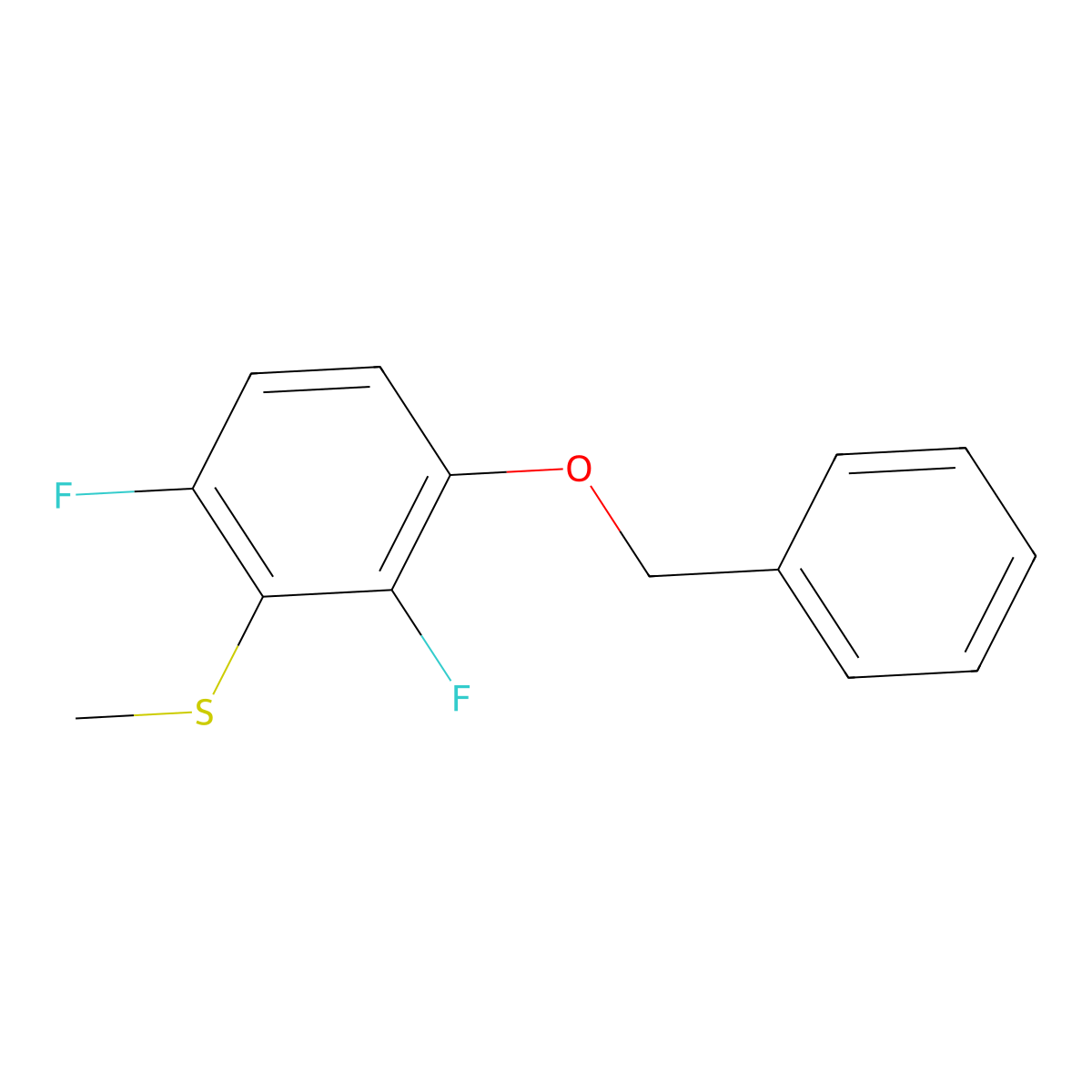 (3-(Benzyloxy)-2,6-difluorophenyl)(methyl)sulfane molecular structure, CAS 2764730-59-6