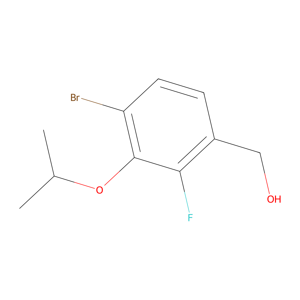(4-Bromo-2-fluoro-3-isopropoxyphenyl)methanol molecular structure, CAS 2764730-60-9