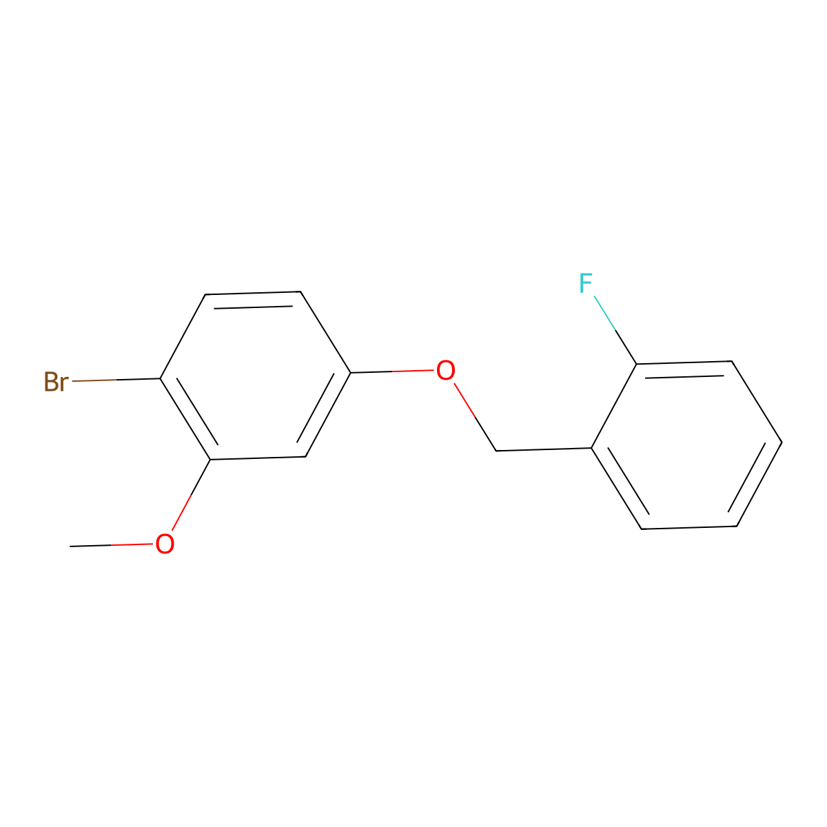 1-Bromo-4-((2-fluorobenzyl)oxy)-2-methoxybenzene molecular structure, CAS 2764730-65-4