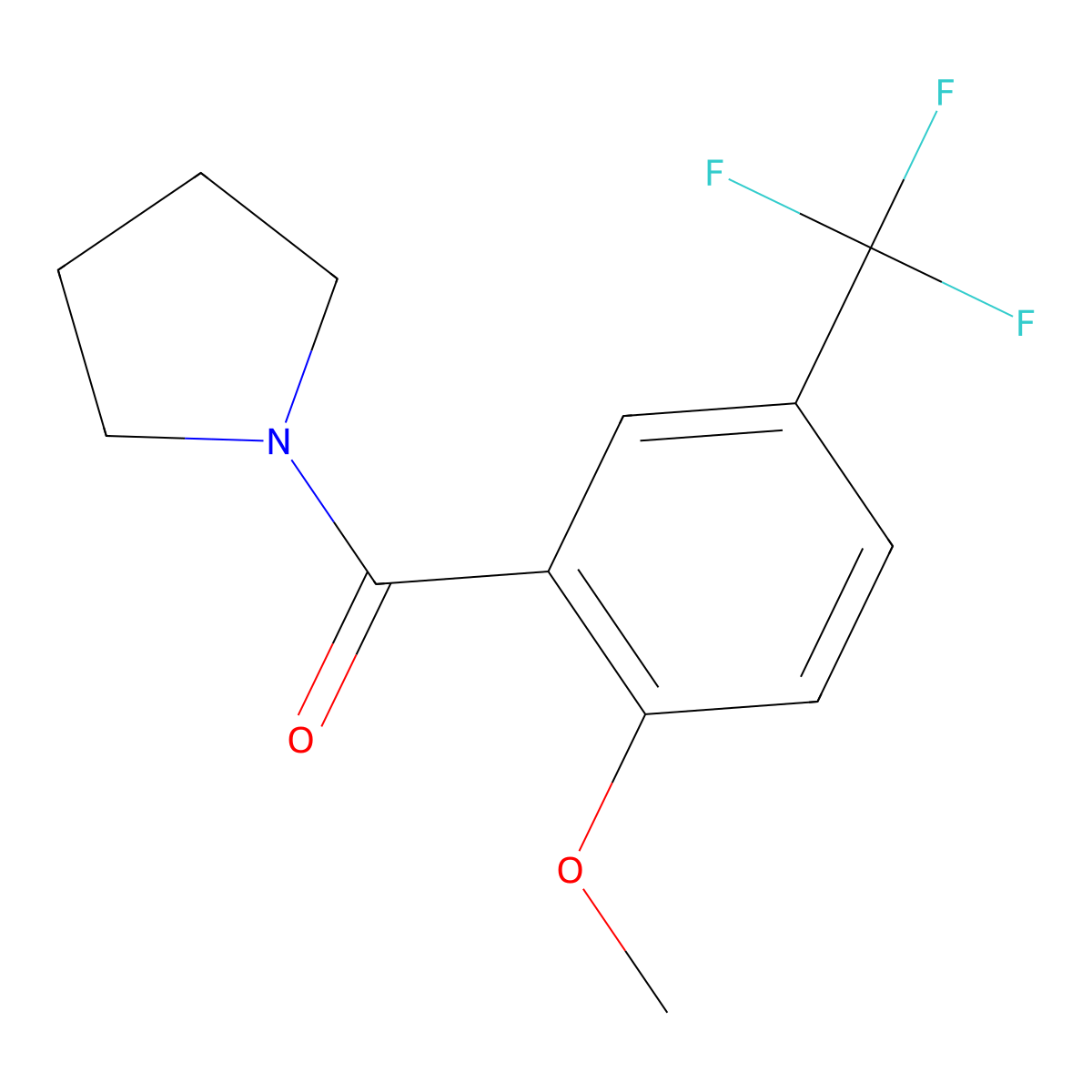 (2-Methoxy-5-(trifluoromethyl)phenyl)(pyrrolidin-1-yl)methanone molecular structure, CAS 2764730-66-5