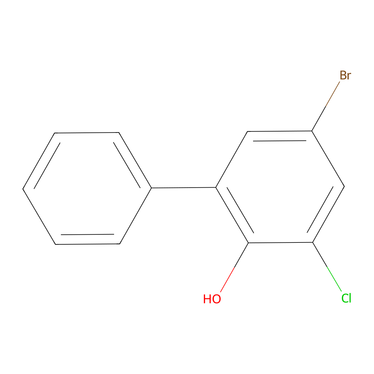 5-Bromo-3-chloro-[1,1'-biphenyl]-2-ol molecular structure, CAS 2764730-67-6