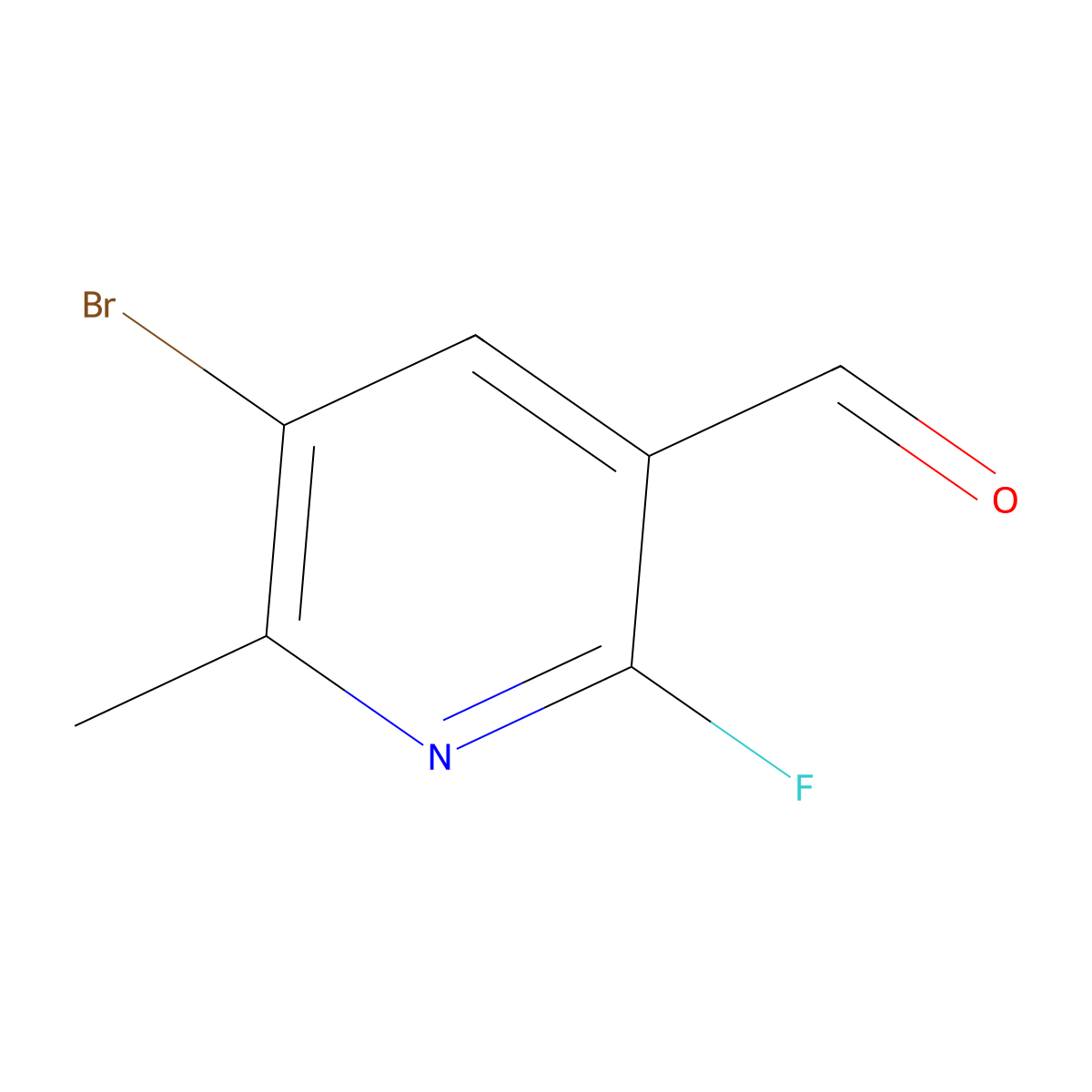 5-Bromo-2-fluoro-6-methylnicotinaldehyde molecular structure, CAS 2764730-71-2