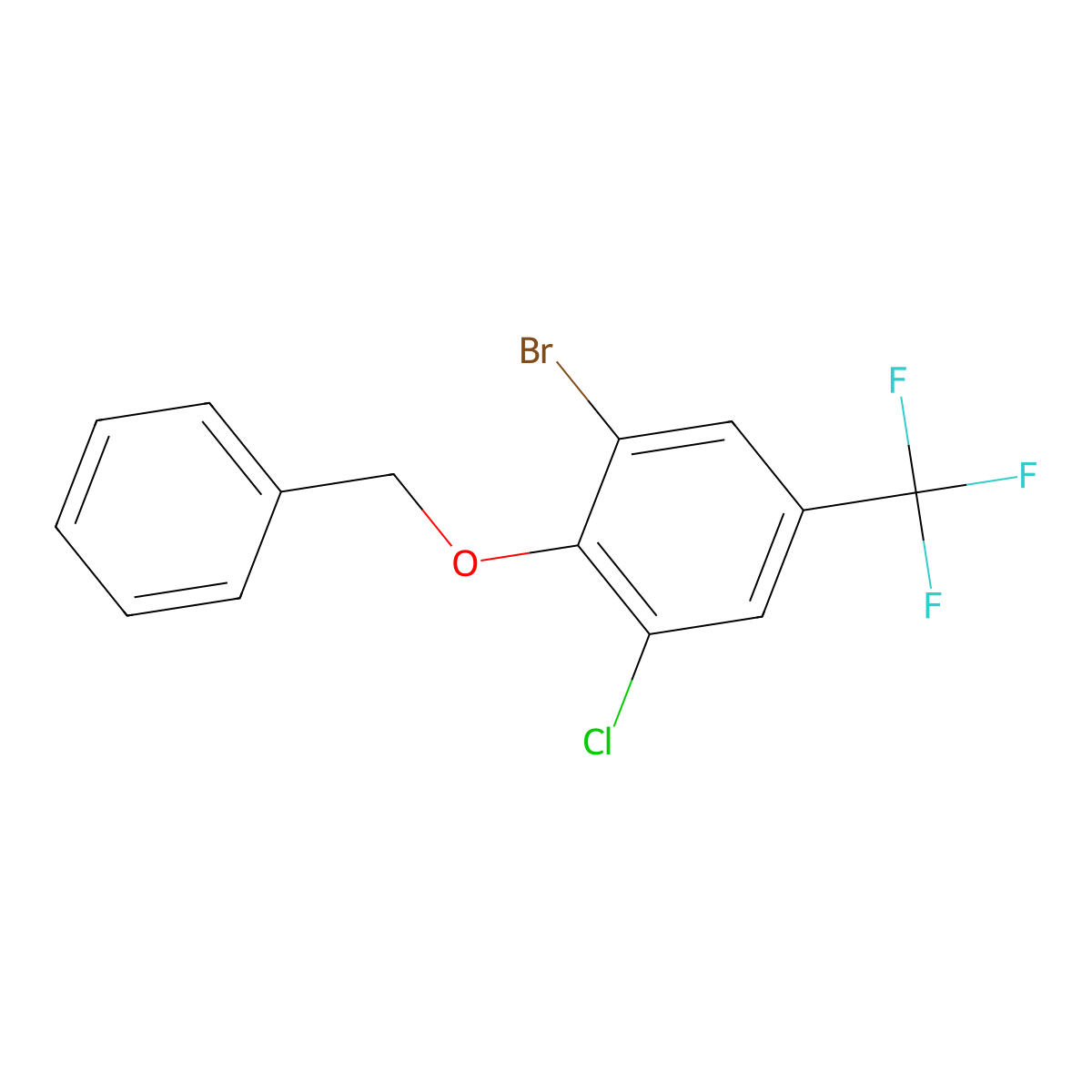 2-(Benzyloxy)-1-bromo-3-chloro-5-(trifluoromethyl)benzene molecular structure, CAS 2764730-72-3