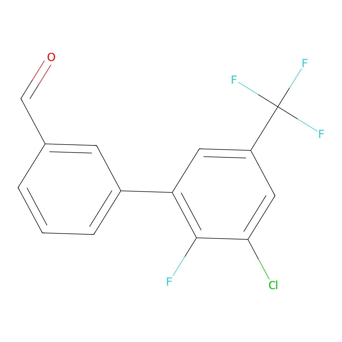 3'-Chloro-2'-fluoro-5'-(trifluoromethyl)-[1,1'-biphenyl]-3-carbaldehyde molecular structure, CAS 2764730-75-6