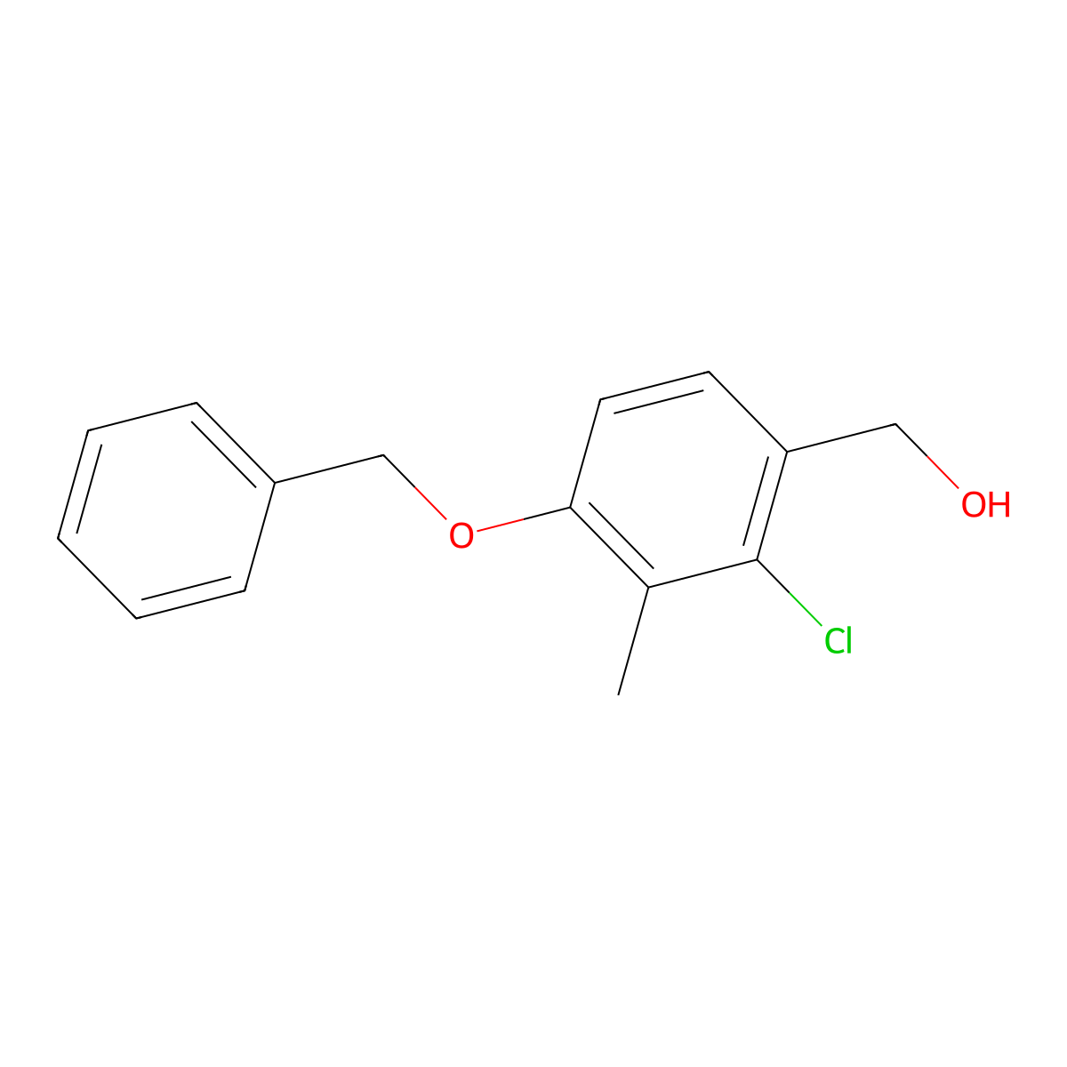 (4-(Benzyloxy)-2-chloro-3-methylphenyl)methanol molecular structure, CAS 2764730-77-8